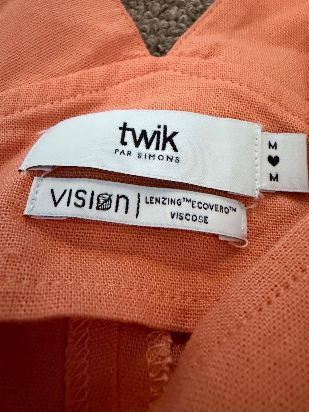 Twik Par Simons Coral Peach Orange Jumpsuit Overalls ECOVERO Planet Kind Boho - Picture 3 of 5